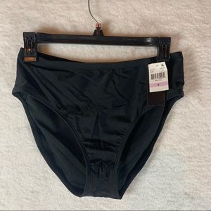 NWT Island Escape Size 6 High Waist Bikini Bottom Swimwear‎ Black NWT 4782